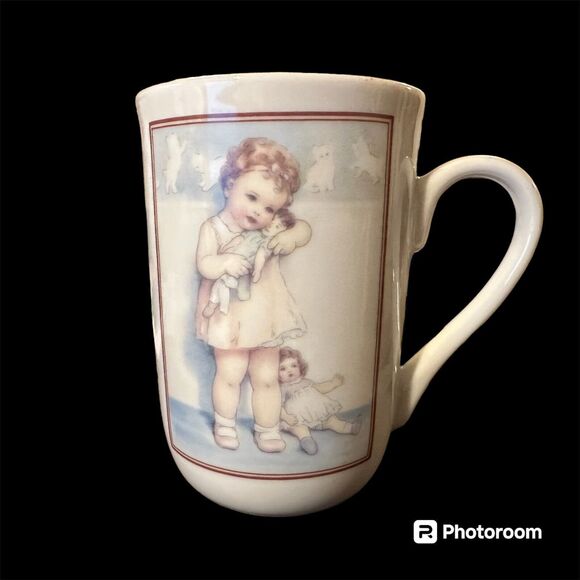 Bessie Pease Gutmann Collectibles Vintage Mug 1985 Love Is Blind - Picture 1 of 4